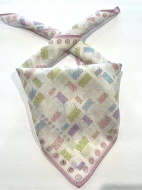 Celine Handkerchief  VTG Scarf Logo Art Logo Pastel Patterned Square Scarf 22”